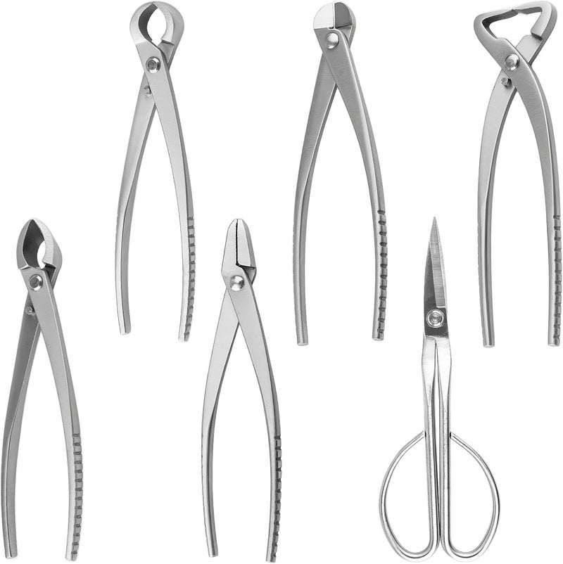 ppkbbeb 6 PCS Bonsai Pruning Tool Set, 6 Different Roles of Scissors to Meet All the Needs of the Usage Process, for Plant Pruning and Shaping, Free Your Hands and Easy to Finish the Work - Image 1